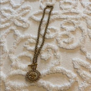 Gold plated toggle charm necklace